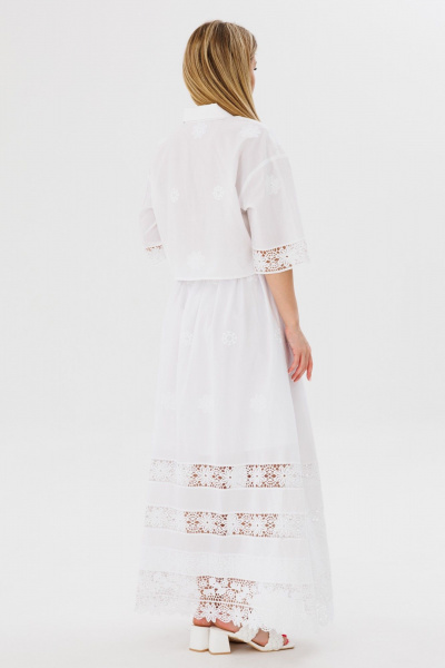 Рубашка укороченная и юбка-колокол свободного силуэта Ambera Style 2079 молоко - фото 11