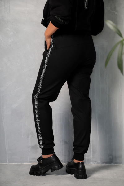 Черные джоггеры из джинсового ткани с высокой посадкой BegiModa 6022 чёрный - фото 6