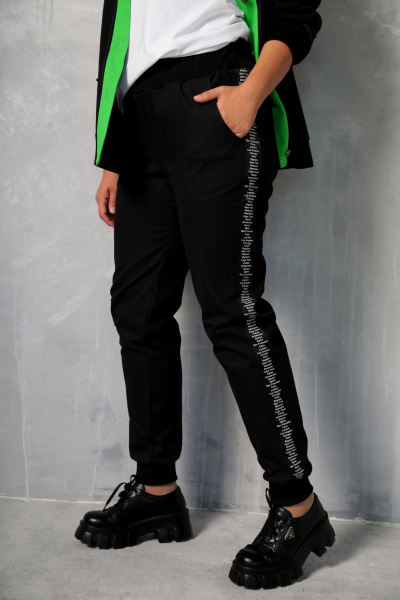 Черные джоггеры из джинсового ткани с высокой посадкой BegiModa 6022 чёрный - фото 4