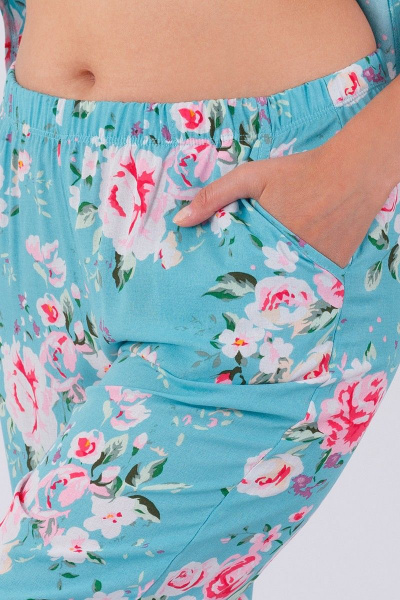 Блуза и брюки из вискозы для комфортного дома Belarusachka РСД4938 розы - фото 4