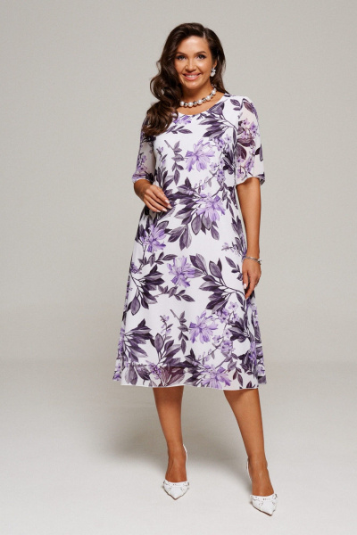 Жакет, платье Beautiful&Free 6198 лаванда+цветы - фото 13