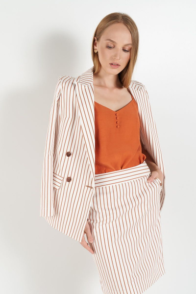 юбка на каждый день белая из текстиля и хлопка BURVIN 7344-21 - фото 2