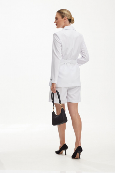 Жакет и шорты летний костюм из льна для на каждый день Твой имидж 1866 белый - фото 7