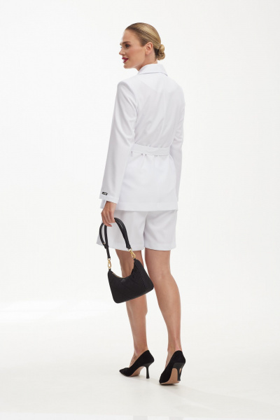 Жакет и шорты летний костюм из льна для на каждый день Твой имидж 1866 белый - фото 2