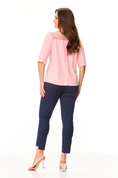 Эластичные женские брюки с асимметричным низом и карманами Abbi 2018 синий - фото 10