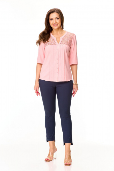 Эластичные женские брюки с асимметричным низом и карманами Abbi 2018 синий - фото 1