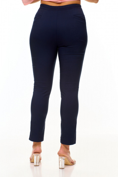 Эластичные женские брюки с асимметричным низом и карманами Abbi 2018 синий - фото 6