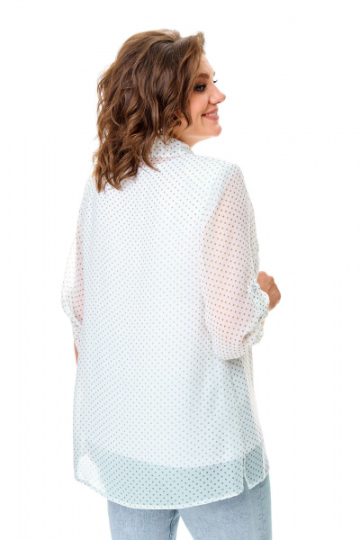 Летний комплект блуза и майка с принтом горох Abbi 5028 белый_горошек - фото 2