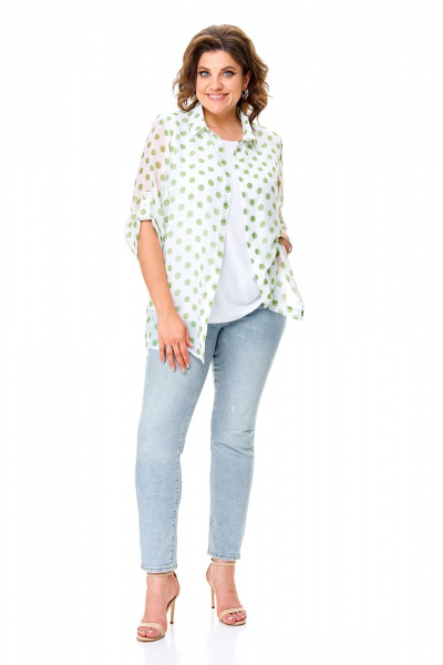 Блуза, майка Abbi 5030 белый_крупный_горох - фото 12