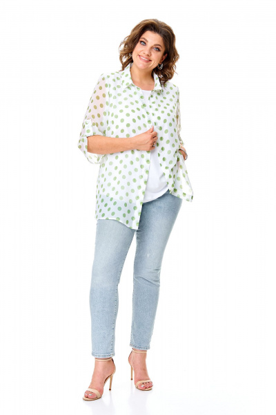Блуза, майка Abbi 5030 белый_крупный_горох - фото 10
