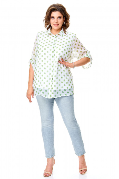 Блуза, майка Abbi 5030 белый_крупный_горох - фото 6