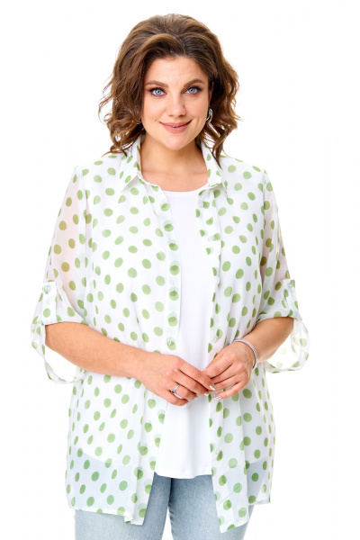 Блуза, майка Abbi 5030 белый_крупный_горох - фото 1