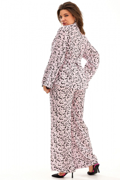 Брюки палаццо с принтом сердец свободный крой BegiModa 6051 розовое_сердце - фото 6