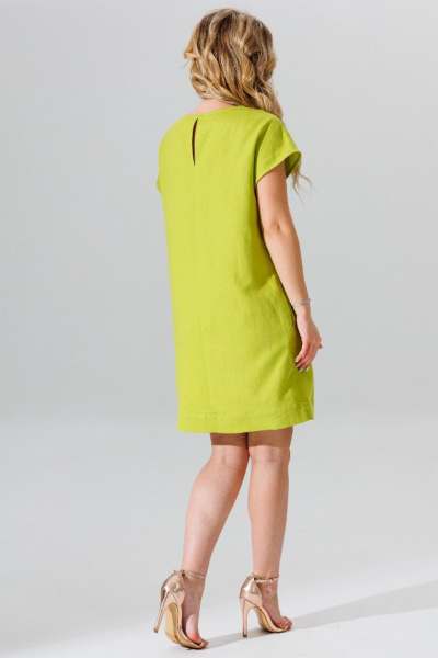 Летнее платье прямой крой с вышивкой пайетками и карманами Faufilure C1655 - фото 4