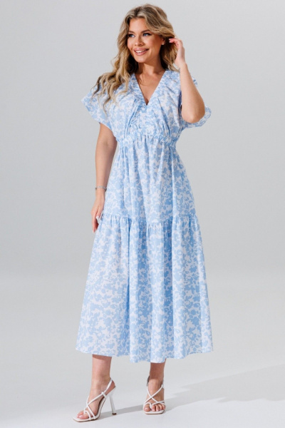 Летнее платье свободный силуэт с эластичной талией и карманами Faufilure C1652 - фото 4