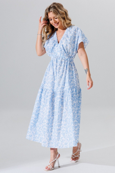 Летнее платье свободный силуэт с эластичной талией и карманами Faufilure C1652 - фото 3