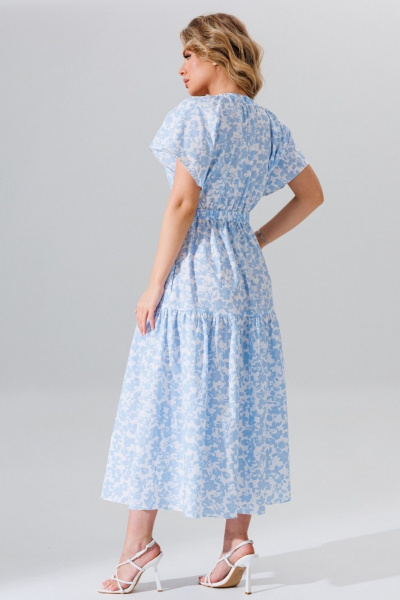 Летнее платье свободный силуэт с эластичной талией и карманами Faufilure C1652 - фото 2