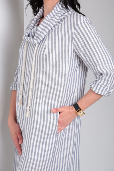 Платье Ma Vie М664 бело-серая_полоска - фото 8