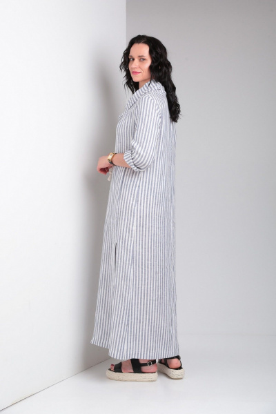 Платье Ma Vie М664 бело-серая_полоска - фото 5
