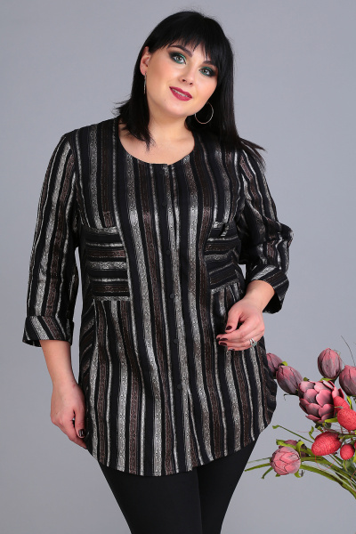 Блуза из атласа с рукавами 3/4 и бантом Algranda А4001-1 - фото 1