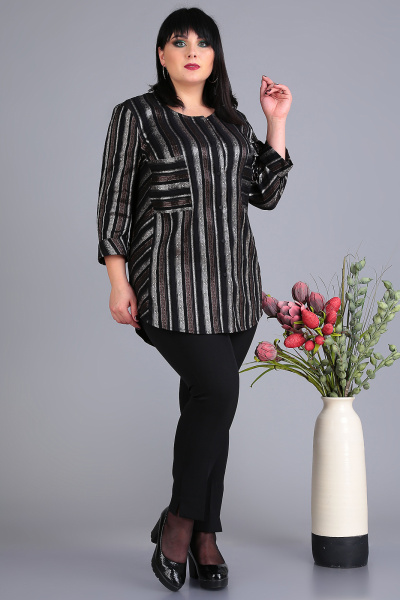 Блуза из атласа с рукавами 3/4 и бантом Algranda А4001-1 - фото 3