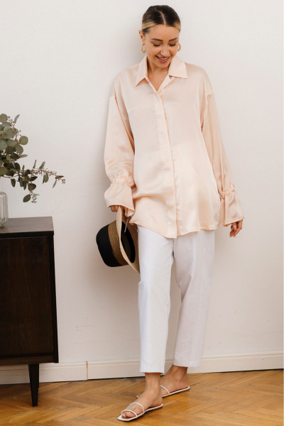 Жилет приталенный без лацканов из текстиля Ivera 5134 сливочный - фото 3