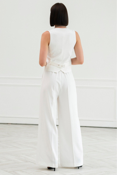 Жакет из текстиля с костюмными брюками Ivera 3039В молочный - фото 3