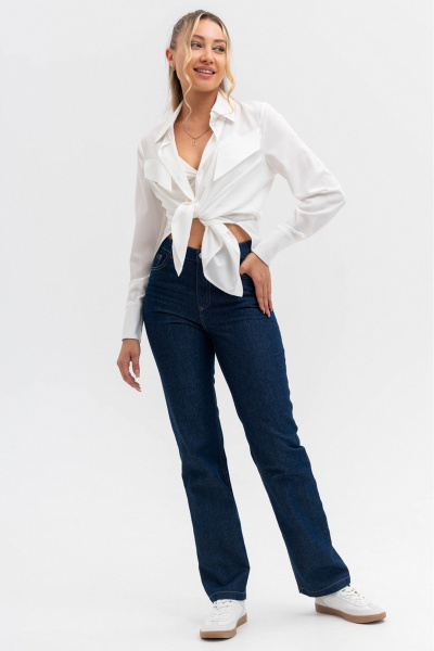 Синие джинсы прямого кроя из высококачественного денима для повседневного стиля Ivera 2062 темно-синий - фото 6