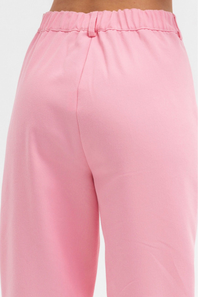 Розовые брюки из хлопка с шлевками и классическим кроем Ivera 2053 персик - фото 7