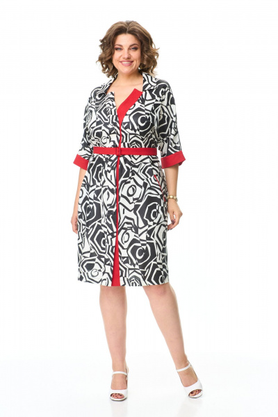 Платье Abbi 1030 красно-черный - фото 1