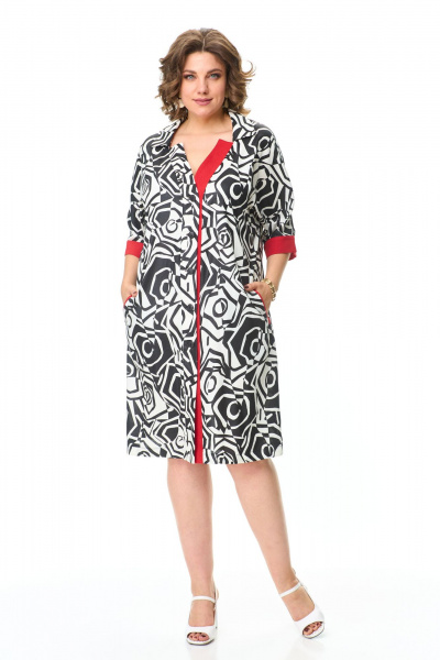 Платье Abbi 1030 красно-черный - фото 13