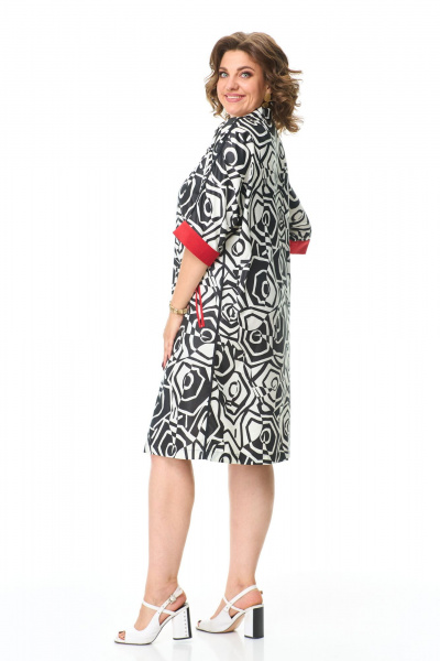 Платье Abbi 1030 красно-черный - фото 9