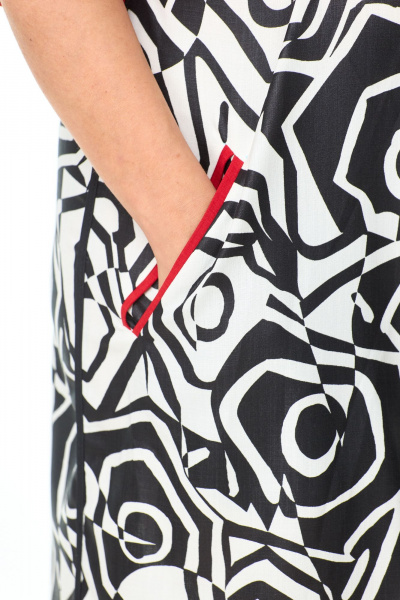 Платье Abbi 1030 красно-черный - фото 5