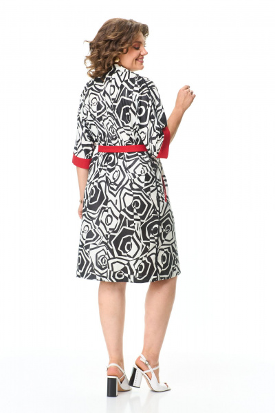 Платье Abbi 1030 красно-черный - фото 2