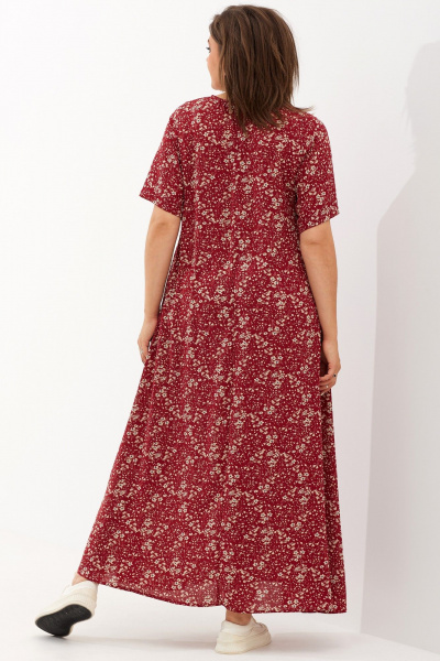 Бежевое платье рубашка с карманами и поясом из текстиля BegiModa 1039 вино - фото 8