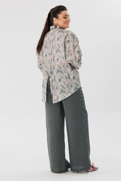 Льняные летние брюки на резинке с карманами и свободным кроем Anelli 1425.2 базальтово-серый - фото 6