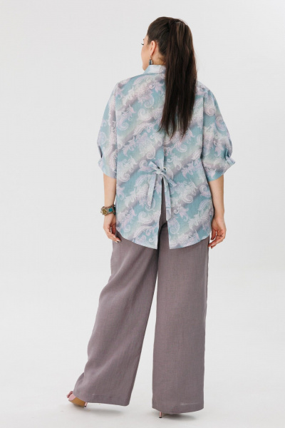 Льняные летние брюки с карманами в свободном стиле Anelli 1425.2 желудь - фото 4