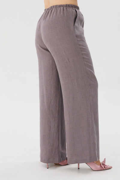 Льняные летние брюки с карманами в свободном стиле Anelli 1425.2 желудь - фото 3