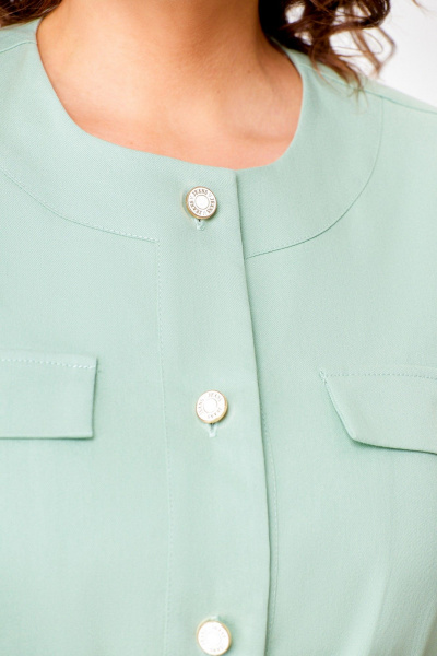 Зеленый летний костюм из хлопка с жакетом и брюками Swallow 759.2 мята - фото 10