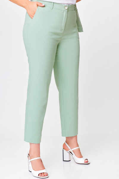 Зеленый летний костюм из хлопка с жакетом и брюками Swallow 759.2 мята - фото 4