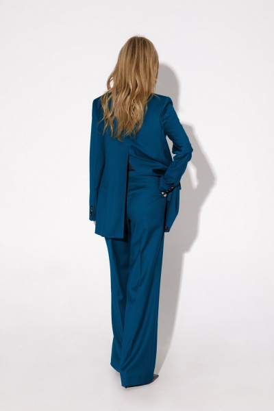 Деловой костюм-тройка из жакета, жилета и брюк с стрелками PiRS 4823 морская_волна - фото 9