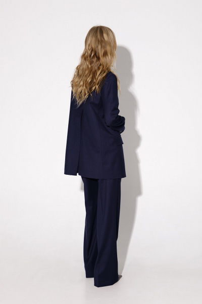 Костюм тройка из вискозы: жакет, жилет, брюки со стрелками PiRS 4823 темно-синий - фото 11