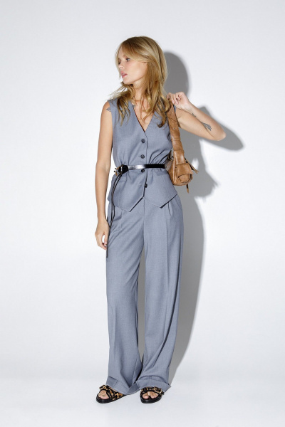 Брюки, жакет, жилет PiRS 4823 серый - фото 9