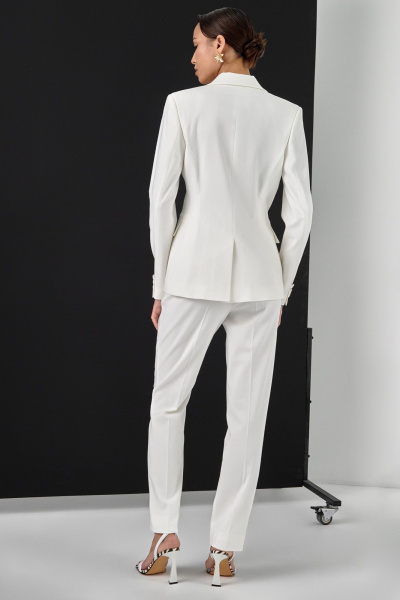 Классические зауженные брюки из костюмной ткани с высокой посадкой HELEN BIRCH K015а белый - фото 8