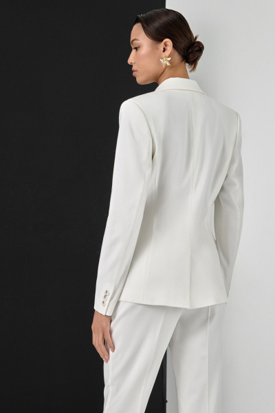 Классические зауженные брюки из костюмной ткани с высокой посадкой HELEN BIRCH K015а белый - фото 7