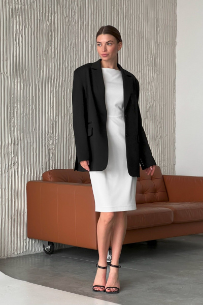 Оверсайз жакет с шлицами и прорезными карманами из текстиля HELEN BIRCH J021over - фото 4