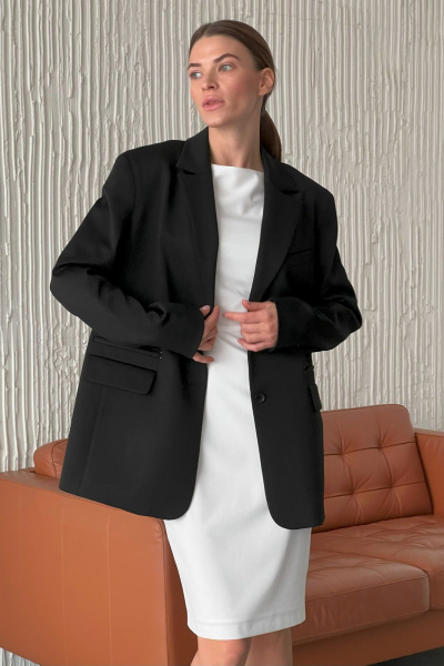 Оверсайз жакет с шлицами и прорезными карманами из текстиля HELEN BIRCH J021over - фото 3