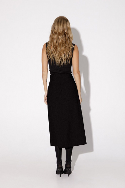 Черный костюм 2-ка из вискозы с жакетом и юбкой PiRS 4965 черный - фото 4