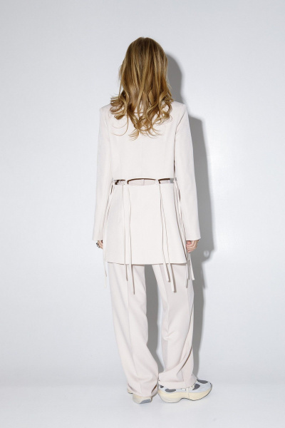 Деловой комплект: жакет, майка и брюки палаццо PiRS 4973 светло-серый - фото 9