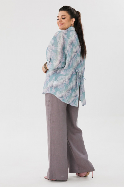 Блуза, брюки Anelli 1465 прозрачная-вода+желудь - фото 3
